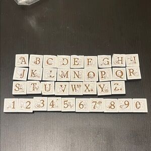 Winnie The Pooh - Alphabet and Number Tile Stamp Set - lightly used.